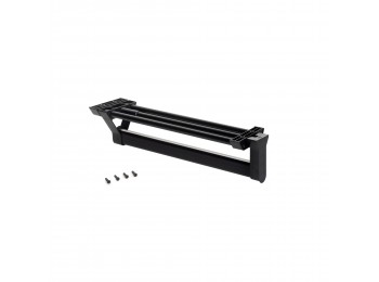 Emuca Kit de barra para armario Luxe, 1,15 m, Pintado negro texturizado,  Aluminio y Plástico, 1 kit