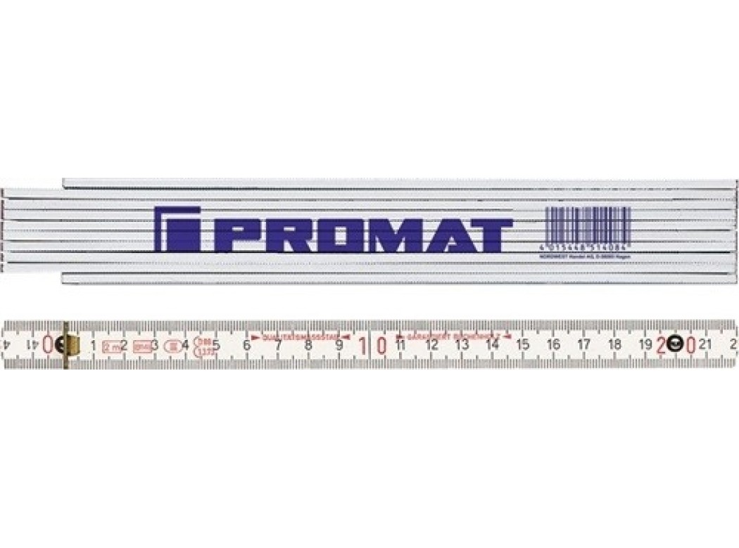 Metro plegable longitud 2 mm mm/cm ce iii haya blanco promat