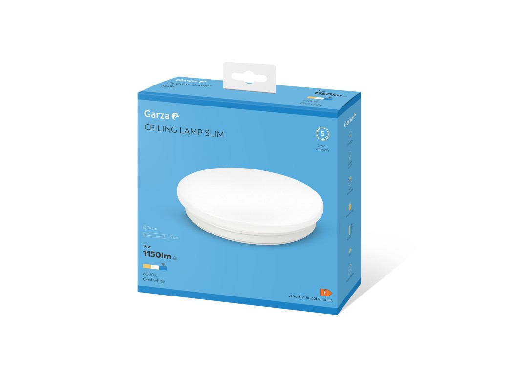 Plafon redondo 14w 30,6x30,6x33,8cm 1150lm 6500k diametro 26