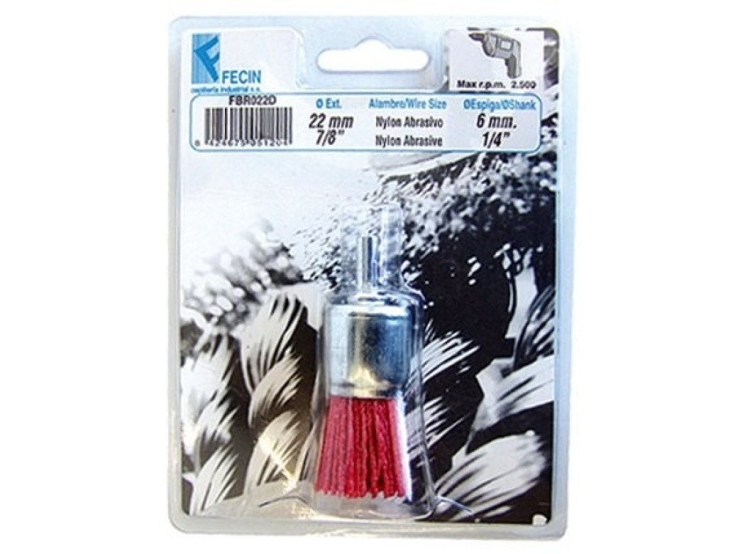 Cepillo ind brocha taladro 022 mm nyl fecin