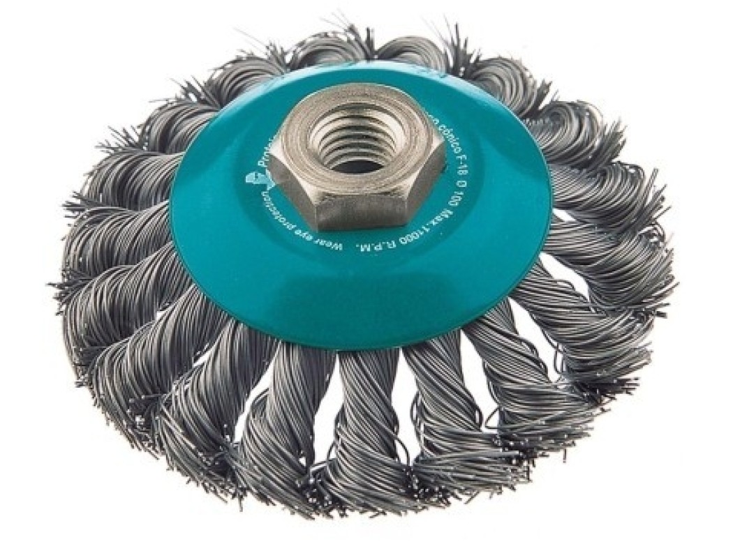 Cepillo ind conico amoladora 100 mm al.trenz fecin