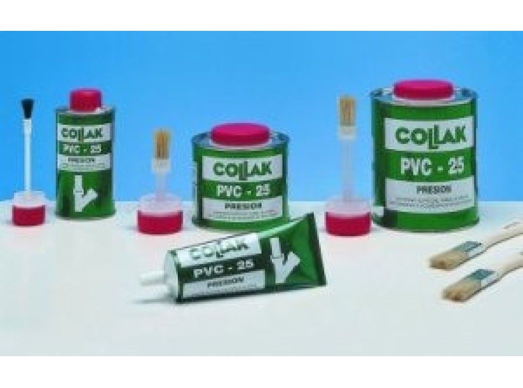 Adhesivo pvc 1 lt 1000 ml pvc-25 pincel collak