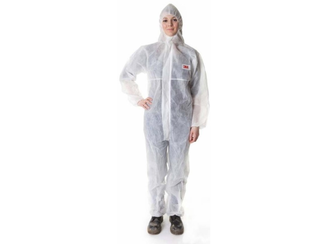 Mono trabajo l capucha pp desechable blanco p4500 3m