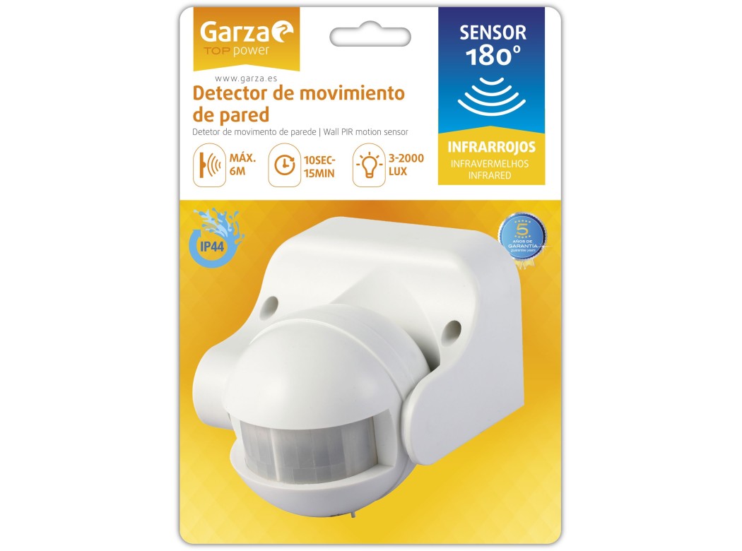 Detector movimiento infrar 84x160x210mm garza 430041