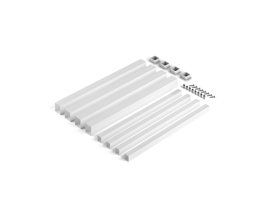 Emuca Patas cuadradas y estructura para mesa, 50x50mm, 750x750, Pintado blanco, Acero