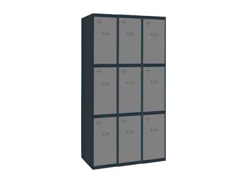 Simonlocker Prof.mon. 3 Doors 3/9 400 (1200) An/gr 1800x1200x500