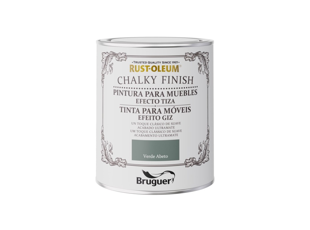 Pintura al agua p/mueb chalky tiza ver/ab rust-oleum 750 ml