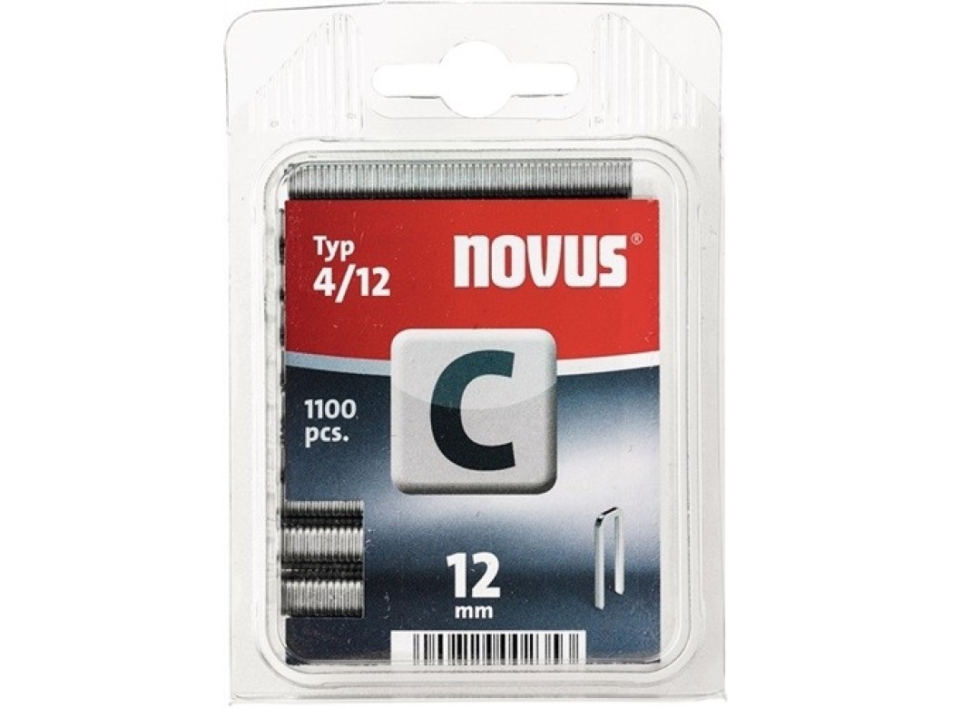 Grapa lomo estrecho c tipo 4  12mm ancho 06mm 1100pz novus