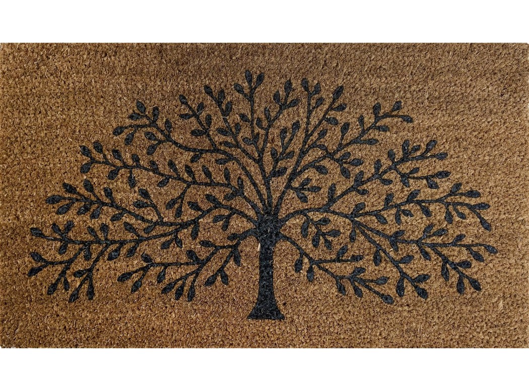 Felpudo dec. 40x70cm rect fibra coco arbol dintex