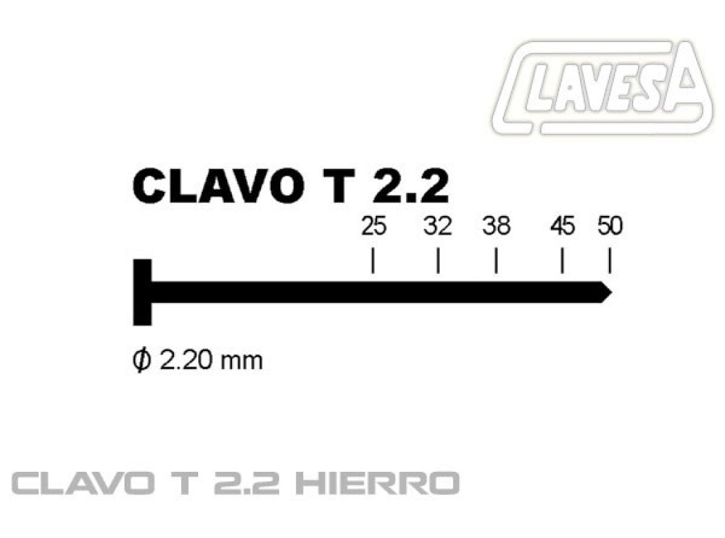 Clavo clavad.neum modelo t 50mm dor ct2250 clavesa-atk 1.000