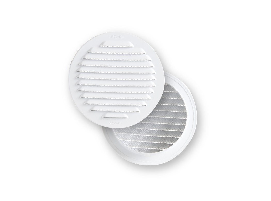 Rejilla vent 120mm emp fepre abs bl con mosquitera espesor 3