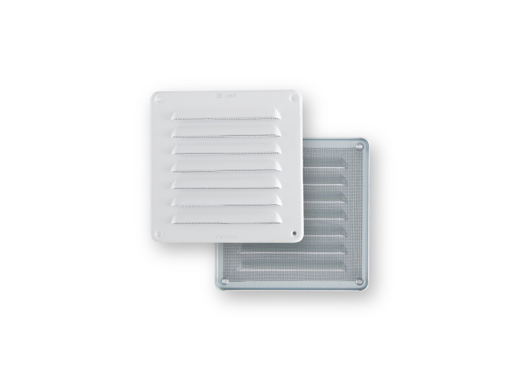 Rejilla vent 150x150mm emp fepre alu bl con mosquitera espes