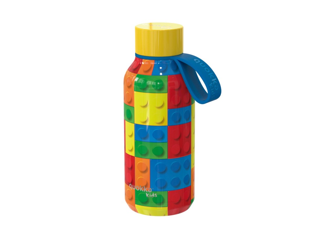 Termo liquidos 330ml botella inox multic color bricks quokka