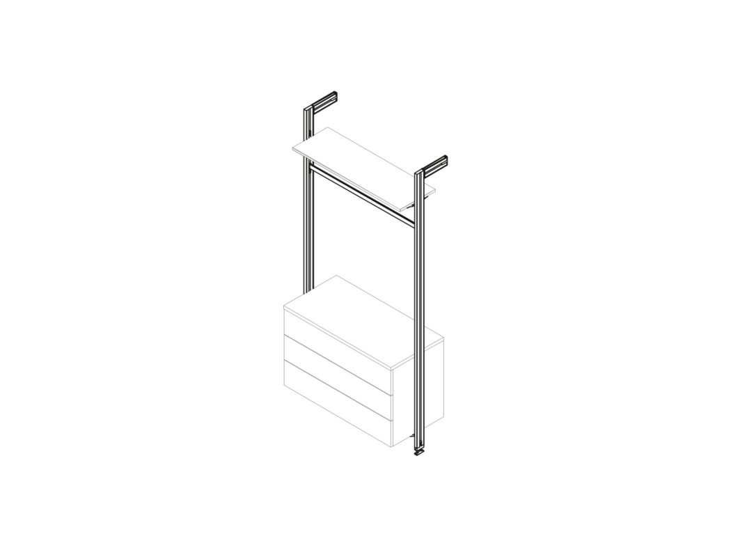 Kit Zero de soportes para estantes de madera, módulo y barra de colgar