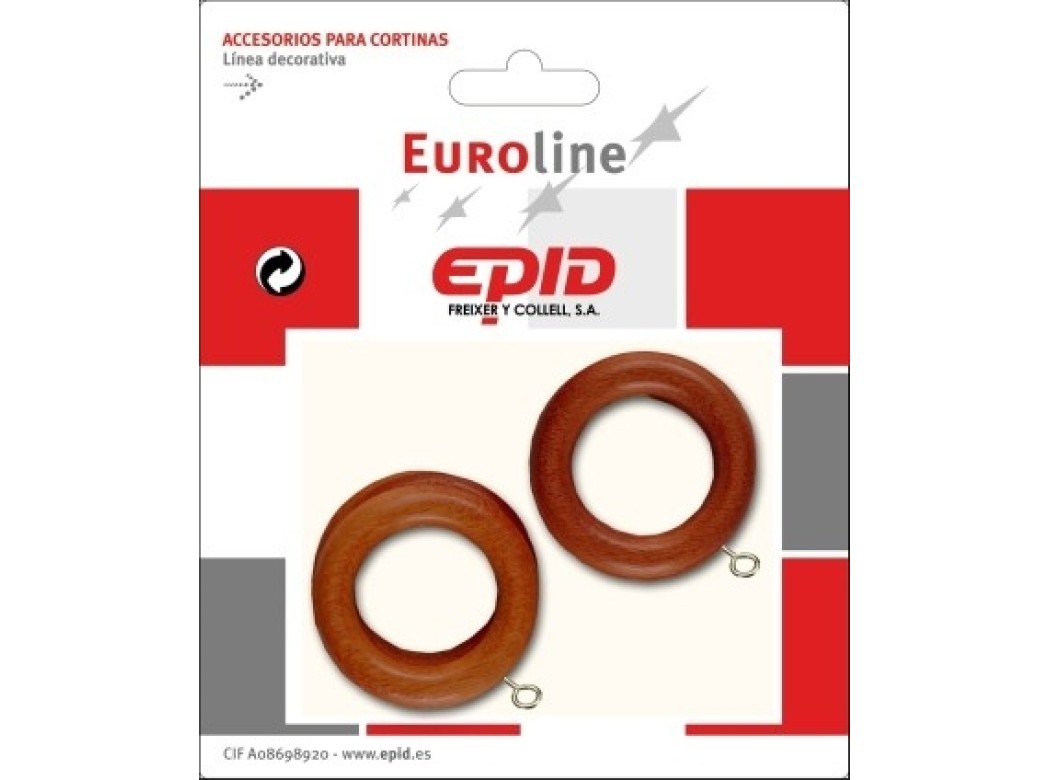 Anilla cortina avellana hogar mad avell. epid 10 pz