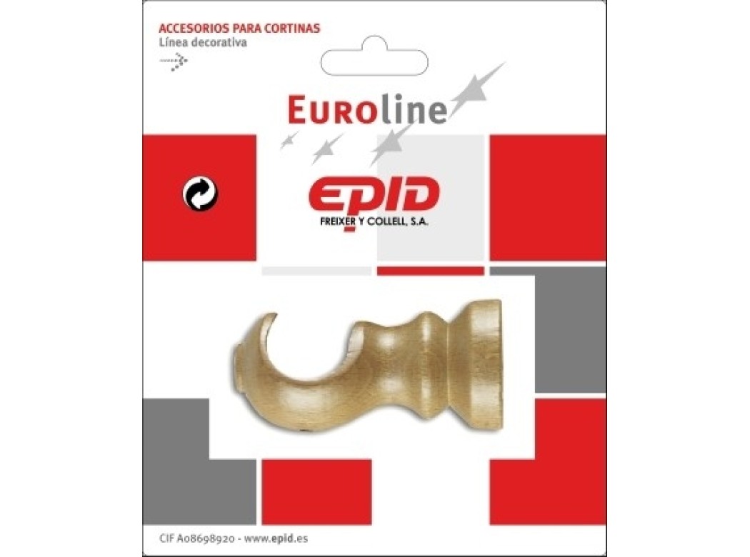 Soporte barra cort 19x69mm frontal mad nat epid